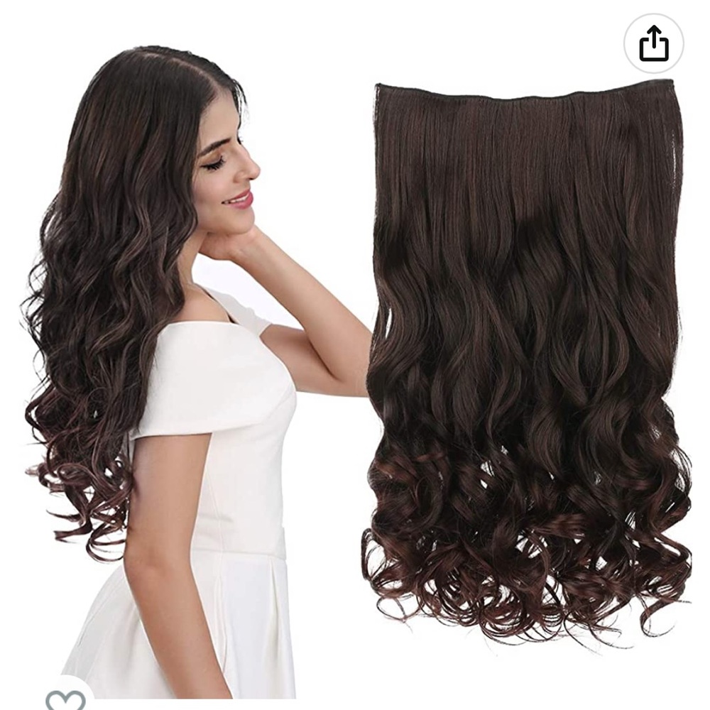 NWT REECHO 20 INCH BLACK WAVY CURLY HAIR EXTENSIONS CLIP IN